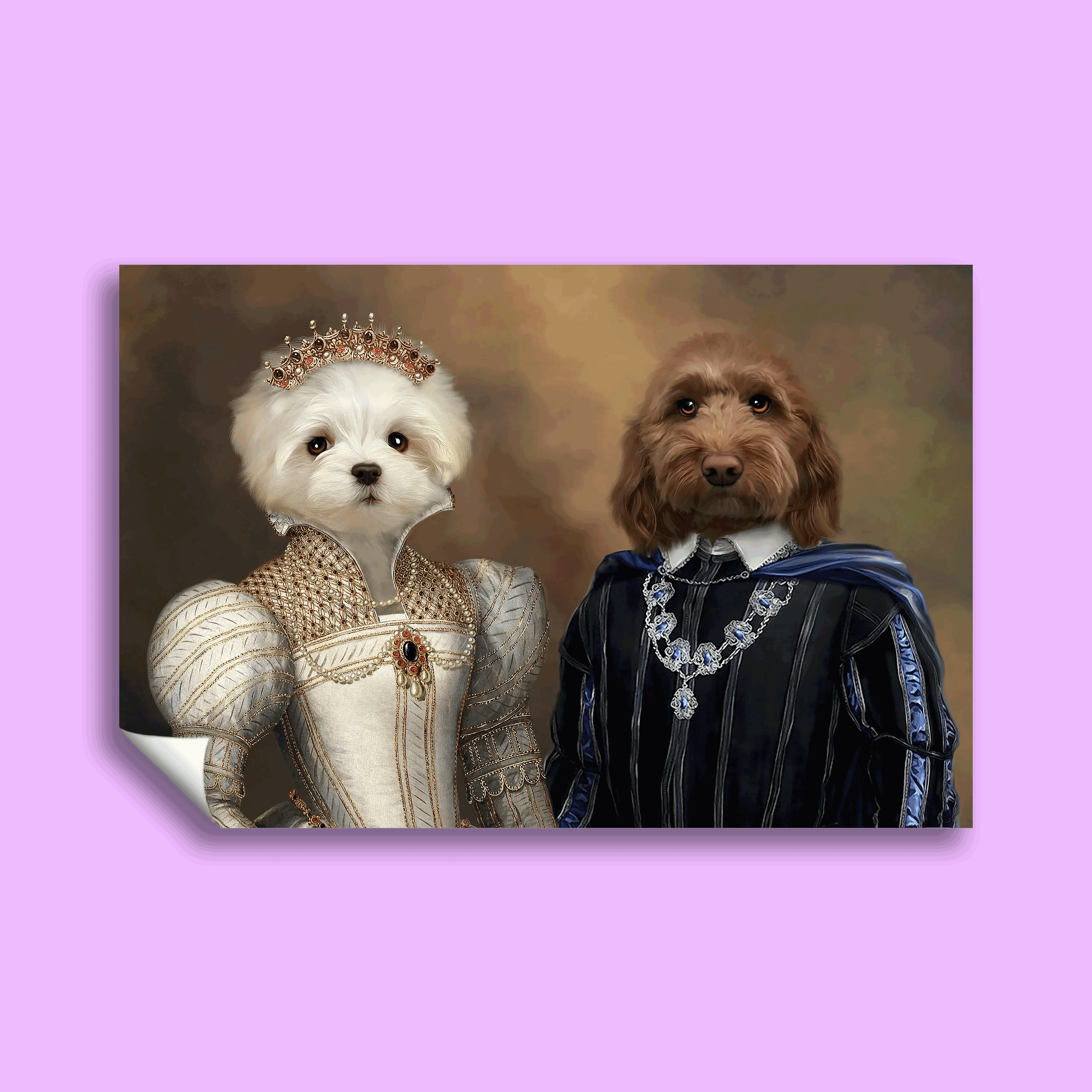 Royal Elegance – Custom Multi-Pet Portrait